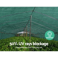 Instahut 50% Shade Cloth 3.66x10m Shadecloth Wide Heavy Duty Green thumbnail