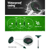 Gardeon Snake Repeller Set of 12 Solar LED Pulse Plus Ultrasonic Pest Rodent Repellent thumbnail