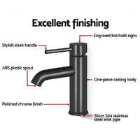 Cefito Bathroom Basin Mixer Tap Round Brass Faucet Vanity Laundry Black thumbnail