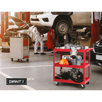 Giantz 3-Tier Tool Cart Trolley Workshop Garage Storage Organizer Red thumbnail