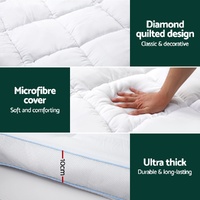 Giselle Bedding Mattress Topper Pillowtop Bamboo 10cm King thumbnail