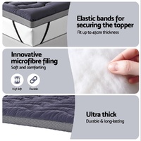 Giselle 5cm Mattress Topper Pillowtop toppers Bamboo Charcoal Queen thumbnail