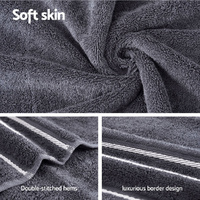 6 Pack Bath Towels Set Cotton Towel Grey thumbnail