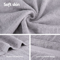 2 Pack Bath Sheets Set Cotton Extra Large Towel Grey thumbnail