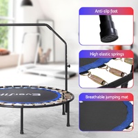 Everfit 48inch Round Fitness Trampoline Rebounder Adjustable Handrail Blue thumbnail
