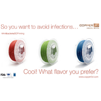 PLA Filament Copper 3D PLActive - Innovative Antibacterial 1.75mm 750gram Sky Blue Color 3D Printer Filament thumbnail