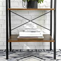 Rustic brown and black steel Metal Frame 4 Tier bookshelf thumbnail