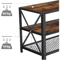 TV Stand for 60-Inch TV with Industrial Style Steel Frame Rustic Brown and Black thumbnail