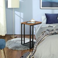 Bedside Table with Mesh Shelf, Rustic Brown thumbnail