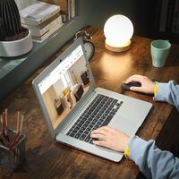 L-Shaped Computer Desk, Rustic Brown and Black thumbnail