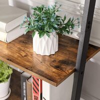 5-Tier Bookshelf Rack, Rustic Brown and Black thumbnail