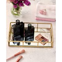 Tray Gold Mirror Decorative for Storage Jewelry and Makeup accessories thumbnail