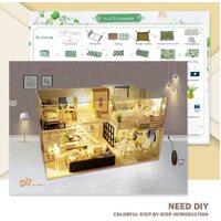 Dollhouse Miniature with Furniture Kit Plus Dust Proof and Music Movement - Happy time (1:24 Scale Creative Room Idea) thumbnail