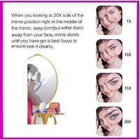 20X Magnifying Hand Mirror Two Sided Use for Makeup Application, Tweezing, and Blackhead/Blemish Removal (10 cm Black) thumbnail
