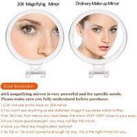 20X Magnifying Hand Mirror Two Sided Use for Makeup Application, Tweezing, and Blackhead/Blemish Removal (12.5 cm Black) thumbnail