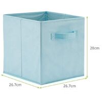 Pack of 6 Foldable Fabric Basket Bin Storage Cube for Nursery, Office and Home Decor (Baby Blue) thumbnail
