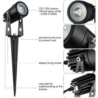 3 x LED Spotlights Powered Solar Garden Lights Outdoor Waterproof (Warm White) thumbnail