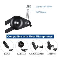 Heavy Duty Microphone Arm Microphone Stand Suspension Scissor Boom Stands with 6" Pop Filter and Cable Ties for Recording thumbnail