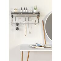 Wall Mounted Classic Black Iron Designer for Cosmetics and Jewelry Storage Shelf thumbnail