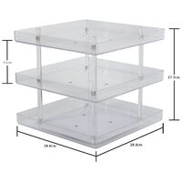 3 Tier 360 Rotating Display Rack Organizer Stand for Clear Nail Polish and Makeup Cosmetics with Acrylic Guard thumbnail