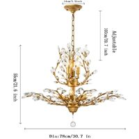 Crystal Chandelier Vintage, 8 Lights, Gold thumbnail