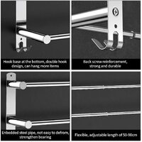 Stretchable 45-75 cm Towel Bar for Bathroom and Kitchen (Two Bars) thumbnail
