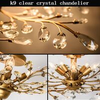Crystal Chandelier Vintage, 4 Lights, Gold thumbnail