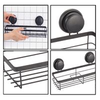 2 Pack Rectangular Corner Shower Caddy Shelf Basket Rack with Premium Vacuum Suction Cup No-Drilling for Bathroom and Kitchen thumbnail