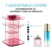 360 Rotating Large Capacity Makeup Organizer for Bedroom and Bathroom (Pink) thumbnail