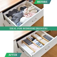 12 Pack Bamboo Adjustable Kitchen Drawer Dividers (Large, 44-55 cm) thumbnail