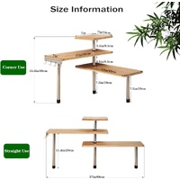 CARLA HOME 3 Tier Corner Shelf Kitchen Spice Rack Organiser with Hooks for Home Storage & Organisation thumbnail