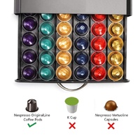 CARLA HOME Coffee Pods Holder Storage Drawer Compatible with 60 Nespresso Pods for Kitchen Storage & Organisation (Black) thumbnail