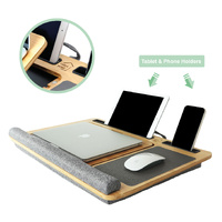 CARLA HOME Bamboo Laptop Lap Desk with Cushion and Angle Adjustable for Office and Home thumbnail