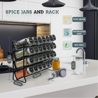 Spice Rack organiser with 28 Spice Jars, Spice Labels, Funnel and Marker for Kitchen Countertop thumbnail