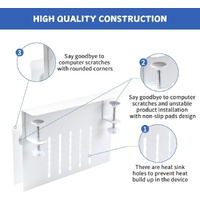 Under Desk Side Laptop Holder Storage with No Drill Cable Management Tray and Pen Storage for Office and Home thumbnail