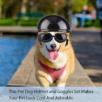 Dog Helmet Goggles, Small Size, Black thumbnail