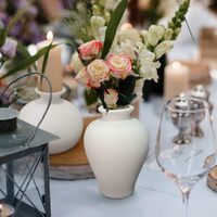 Ceramic Set of 5 White Vases for Home D�cor thumbnail