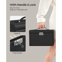 Jewelry Box 3 Layers Organizer Lockable Storage thumbnail