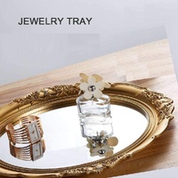 Oval Antique Vintage Hanging Wall Mirror for Bedroom and Livingroom (Gold, 38 x 33 cm) thumbnail