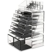 Makeup Cosmetic Organizer Storage with 12 Drawers Display Boxes (Clear) thumbnail