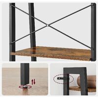 5-Tier Industrial Bookcase, Rustic Brown thumbnail