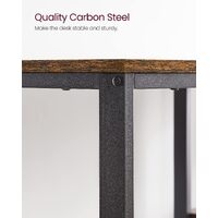 Computer Desk 2 Shelves Rustic, Brown Black thumbnail