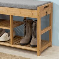 Bamboo Shoe Bench Drawers Lift Top thumbnail