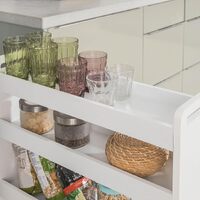 Slimline Rolling Storage Shelf, White thumbnail