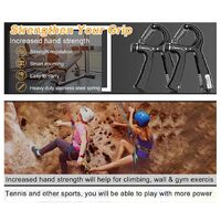 2 Pack Adjustable Hand Grip Strengthener for Hand Grip Strength and Wrist Rehabilitation (Resistance 5-60 kg) thumbnail