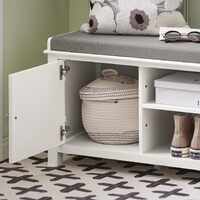 Shoe Cabinet Bench, White thumbnail