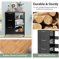 Kitchen Island Cart with Storage, Drawers, Shelves thumbnail