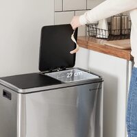 Dual Kitchen Bin, 2 x 30L, Silver thumbnail