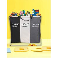 3 in 1 Large 135L Laundry Clothes Hamper Basket with Waterproof bags and Aluminum Frame (Multi) thumbnail