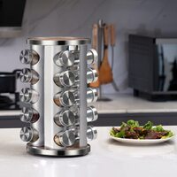Rotating Spice Rack Organizer with 20 Pieces Jars for Kitchen thumbnail